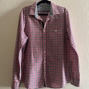 Express size large fitted long sleeve shirt multicolor